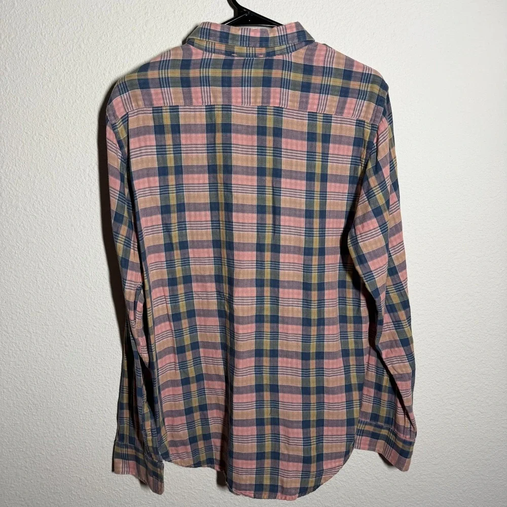 Banana Republic Flannel Shirt Mens Medium Multicolor Plaid Slim Fit‎ Button Down